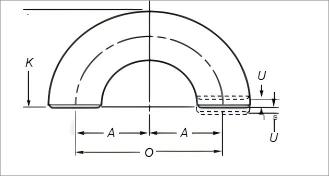 Codo de Radio Largo 180º ASME B16.9